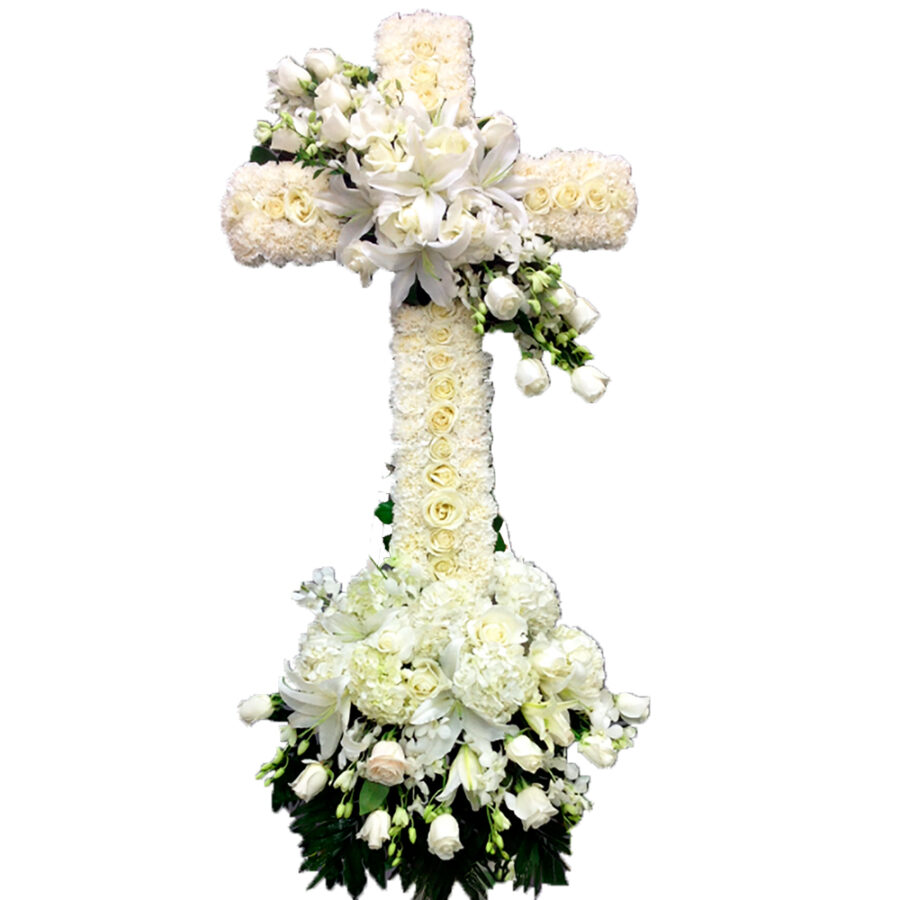 Cruz de flores blancas Burgos